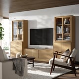 Modern living room with tv, cabinets, couch, and coffee table. TONSTAD series furniture.