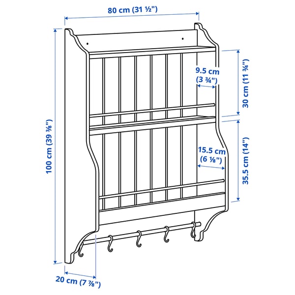 TORNVIKEN Plate shelf, off-white, 80x100 cm