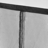 Close-up of TORPÖN insect nets durable, fine mesh and sturdy black edge binding.