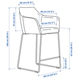 Illustration with measurements for the product: TOSSBERG.