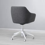 Modern gray office chair with cushions and swivel casters.