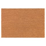 Rectangle-shaped brown coir door mat with natural texture.