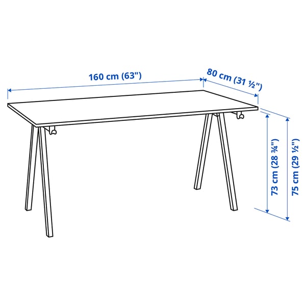 Illustration with measurements for the product: TROTTEN.