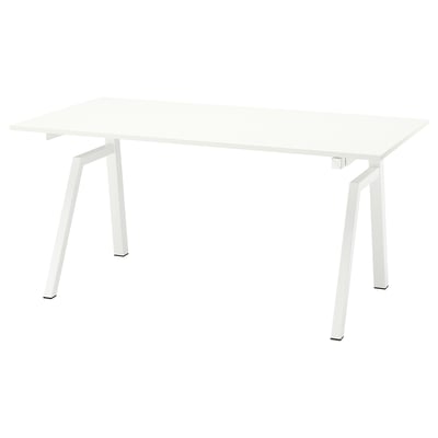 TROTTEN Desk sit/stand, electric/white, 160x80 cm