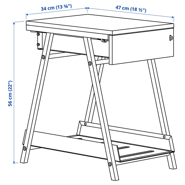 Illustration with measurements for the product: TROTTEN.