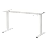 White trotton desk frame, aluminum and steel, adjustable height.