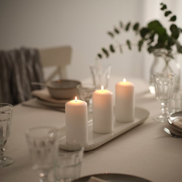 TURTURDUVA Candle dish, off-white, 45x17 cm