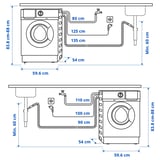 Illustration with measurements for the product: TVÄTTAD.