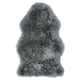 A grey ULLERSLEV sheepskin rug with soft, shaggy texture, rectangular shape, and natural variations.