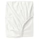 Flat white bed sheet made of cotton and lyocell with elastic edges. Soft, breathable, and moisture-wicking.