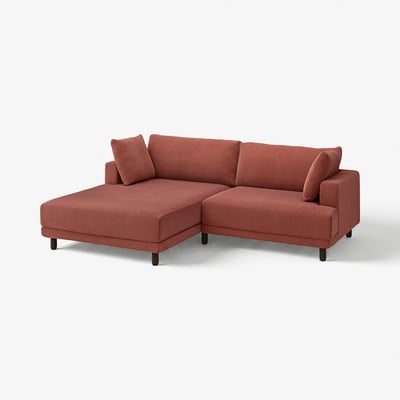 UPPÅKRA 3-seat modular sofa, with chaise longue, left/Samsala brown-red
