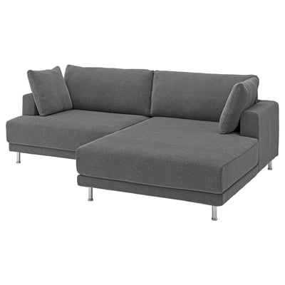UPPÅKRA 3-seat modular sofa, with chaise longue, right/Johanneshov dark grey