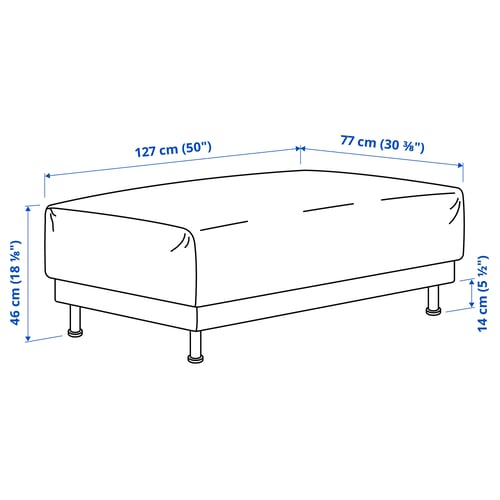 Illustration with measurements for the product: UPPÅKRA.