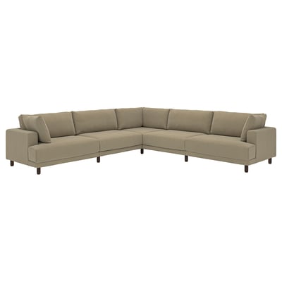 UPPÅKRA Modular corner sofa, 6 seat, Johanneshov brown-beige