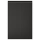 Black UPPLÖV cabinet doors with sleek, integrated handles and chamfered edges.