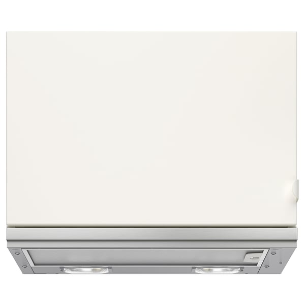 Built-in stainless steel kitchen hood, featuring led lights and a sleek design.