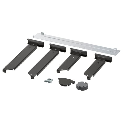 UTRUSTA fittings, black, plastic & steel, for diy pantry door.