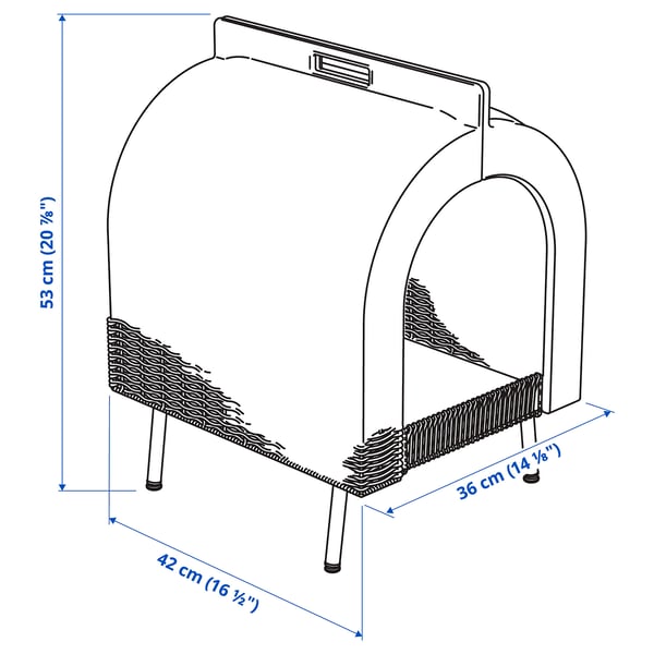 Illustration with measurements for the product: UTSÅDD.
