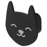 Black cat hook - sleek, glossy aluminum, decorative & practical.