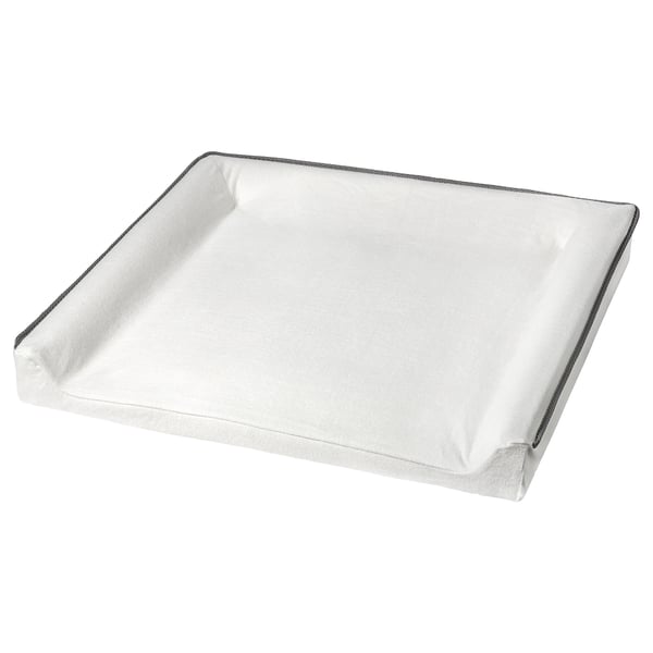 A white VÄDRA babycare mat cover - padded square for comfortable diaper changes.