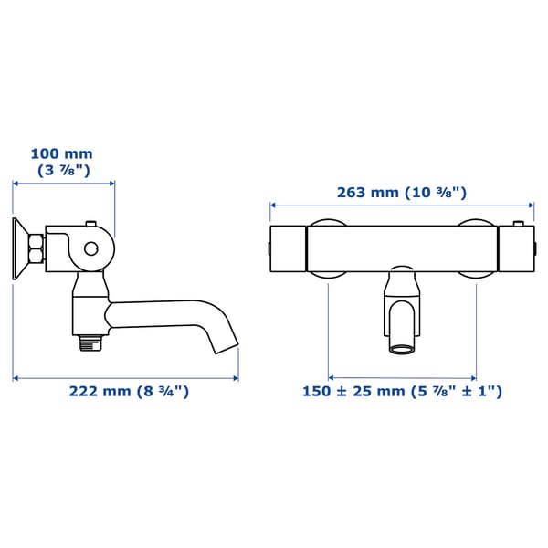 Illustration with measurements for the product: VALLAMOSSE.