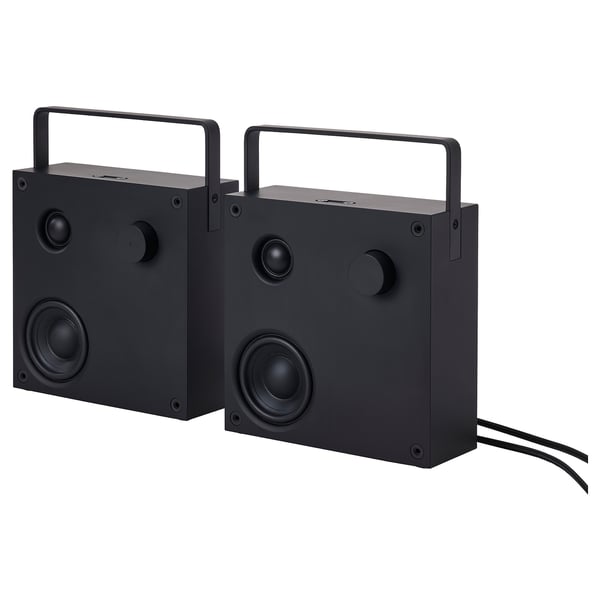 VAPPEBY Bluetooth speakers, black/set of 2 waterproof - IKEA