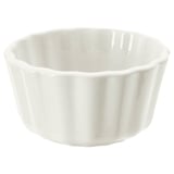 VARDAGEN white bowl, made of stoneware, round shape with fluted design.