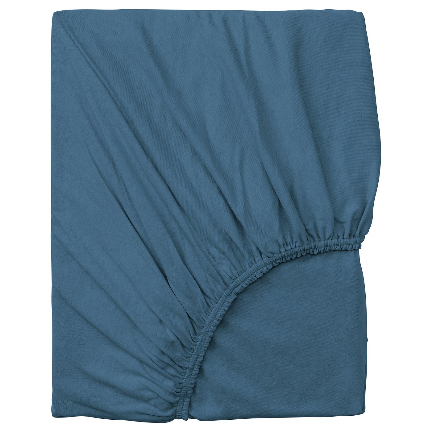 VÅRVIAL blue bed sheet, cotton, folded, elastic corners.