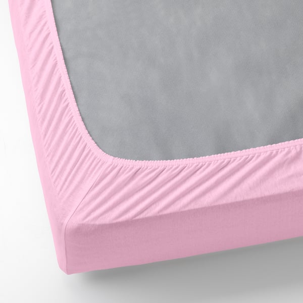 VÅRVIAL Fitted sheet, pink, 90x200 cm