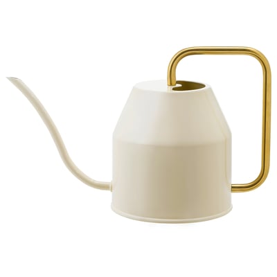 VATTENKRASSE Watering can, ivory/gold-colour, 0.9 l