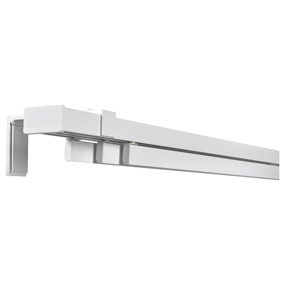 A VIDGA triple track rail system in white, made of aluminum and plastic, featuring a sleek and modern design.