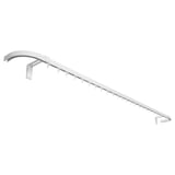 A VIDGA white metal curtain rod, curved with hanging hooks, suitable for tricky spaces.