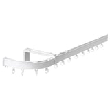 VIDGA white curtain rail, curved aluminum design, easy assembly, includes corner piece, for trickiest spaces.