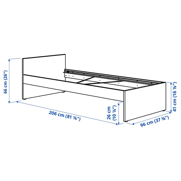 Illustration with measurements for the product: VIHALS.