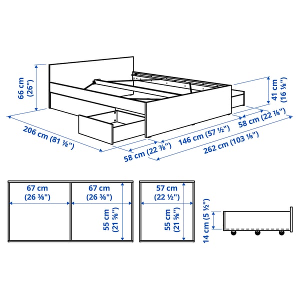 Illustration with measurements for the product: VIHALS.