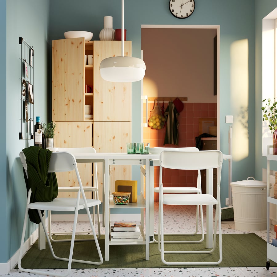 VIHALS gateleg table, white, 39/95/151x90 cm - IKEA Austria
