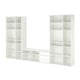 White VIHALS modular shelving unit and tv stand, sleek and modern, for organizing and displaying items.