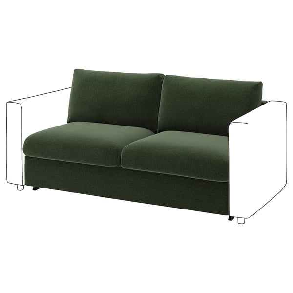VIMLE 2-seat sofa-bed section, Johanneshov dark green