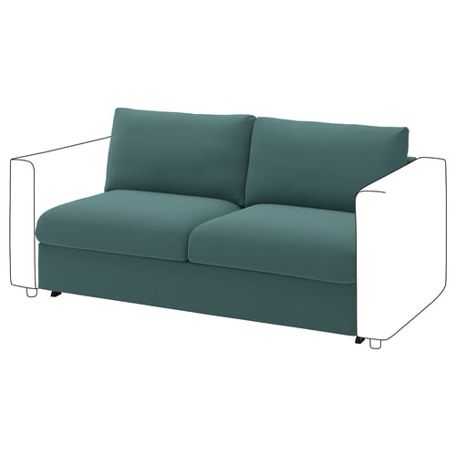 VIMLE 2-seat sofa-bed section, Kelinge grey-turquoise