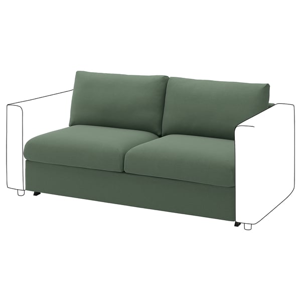 VIMLE 2-seat sofa-bed section, Knäbäck grey-green