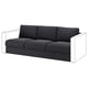 VIMLE 3-seat gray sofa, modern design with removable cushions.