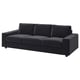 Black VIMLE sofa, modern design, soft cushions, sleek shape, comfortable seating.