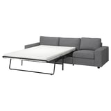 VIMLE grey sofa-bed with cotton cover, foam mattress, clean design.