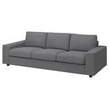 Grey VIMLE sofa, modern design, fabric cover, square cushions.