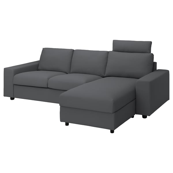 The VIMLE sectional sofa is gray, modern, and l-shaped with detachable sections for custom configurations.