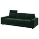 Option: Dark green VIMLE 3-seat sofa with back and seat cushions, designed for comfort and versatility.