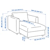 Illustration with measurements for the product: VIMLE.