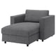 Gray VIMLE sectional sofa, modern design with high back and built-in storage.