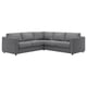 A gray VIMLE sectional sofa with a modern, l-shape design in a soft, textured fabric.
