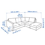 Illustration with measurements for the product: VIMLE.